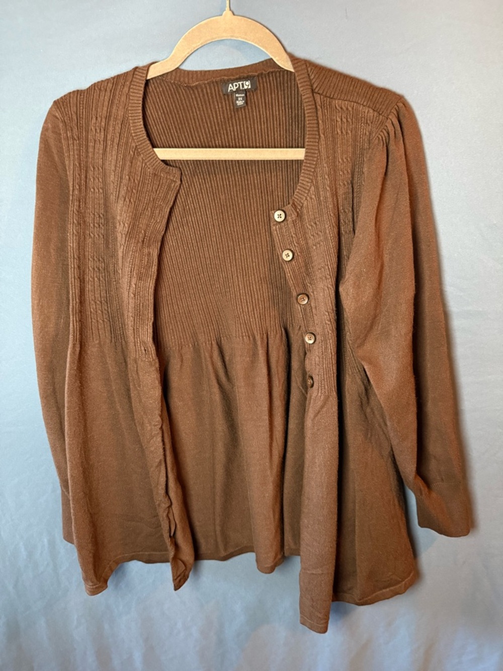 Apt. 9 Chestnut Brown Button-Front Knit Cardigan